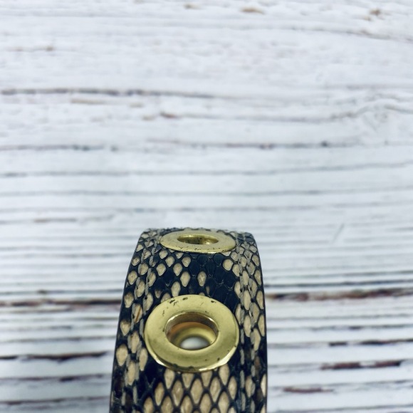 Coach Leather Cuff Bracelet With Gold Grommets Made in Spain - Picture 9 of 12